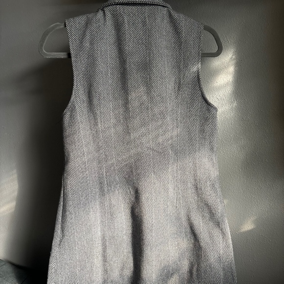 Jackets & Blazers - Herringbone Longline Blazer Vest - Grey/Black - Size S–M